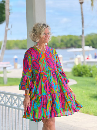 Multi Woodgrain Taos Dress Cathys Place