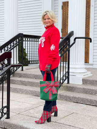 Merry Snowflake Pattern Christmas Turtleneck Sweater Cathys Place