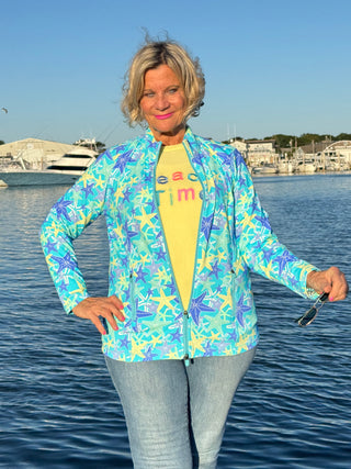 LULU-B YELLOW BEACH TIME SWEATER