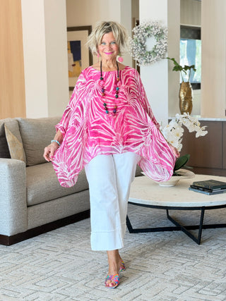Pink Tiger Silk Top Cathys Place