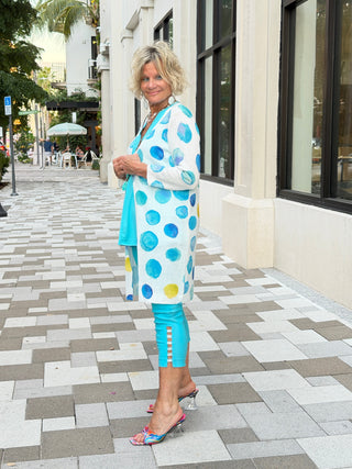 EMBELLISHED LATTICE CAPRI AQUA LULU-B