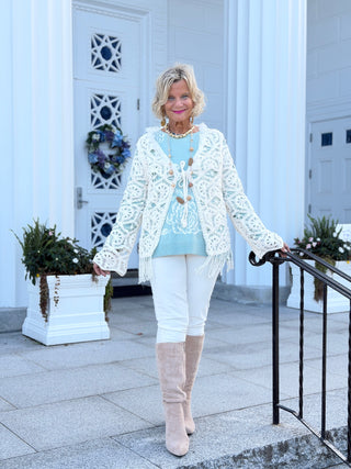 CREAM CROCHET CARDIGAN Cathys Place