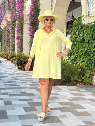 LULU-B SOLID SUNSHINE RUFFLE DRESS