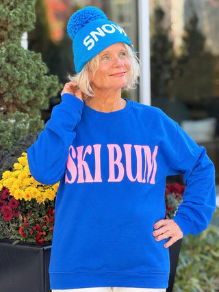 Blue Snow Pom Hat Cathys Place