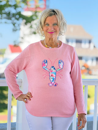 BEACH CLUB PINK LOBSTER SWEATER LULU-B
