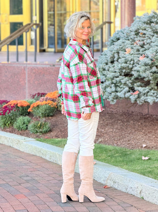 St. Patrick’s Day Green Plaid Cozy Shirt Jacket Shacket Lovesoft