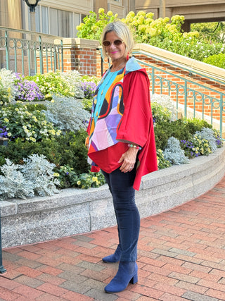 Red fashion Travel Reversible Rain Cape