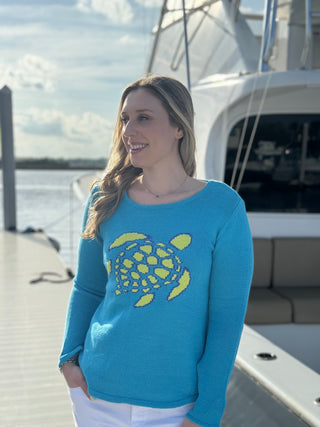 AQUA TURTLE  SWEATER