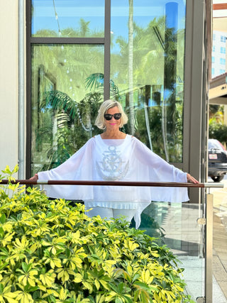 SWAROVSKI CRYSTAL WHITE ANCHOR STATEMENT TOP