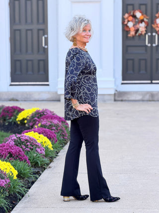 HOLIDAY BLACK GOLD ACCENTS TOP Cathys Place