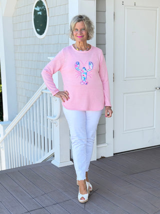 BEACH CLUB PINK LOBSTER SWEATER LULU-B