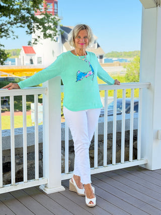 BEACH CLUB SEAFOAM CAPE COD MAP SWEATER Cathys Place