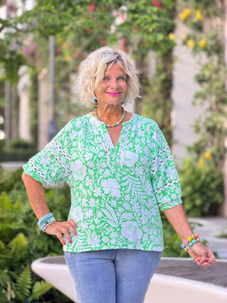 SPRING GREEN BOHO TOP Cathys Place
