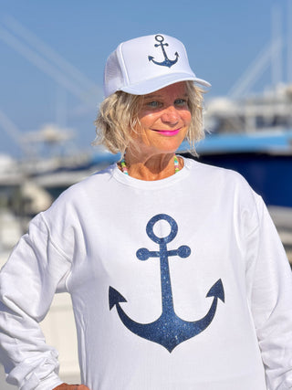 Glitter anchor Sweatshirt Cathys Place