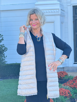 LULU-B SILVER PUFFER VEST