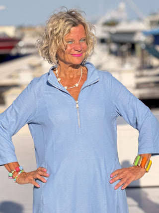 Lulu-b Perri Textured Half Zipper Dress LULU-B