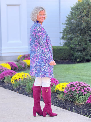 SHADES OF BLUE  ROUGED CARDIGAN LULU-B