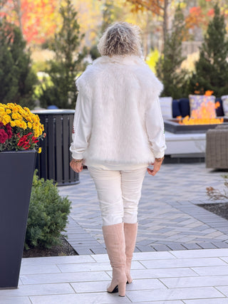 White Shiny Christmas Tree Patched Patterned Festive Sweatshirt Cathys Place
