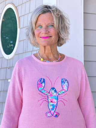 BEACH CLUB PINK LOBSTER SWEATER LULU-B