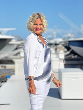 NAUTICAL NAVY SLEEEVLESS RUFFLE LULU-B