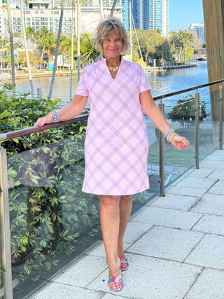 LULU B PINK CHIC SHORT SLEEVE DRESS