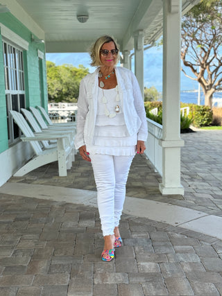 LULU-B SOUTH BEACH WHITE ANKLE JEAN