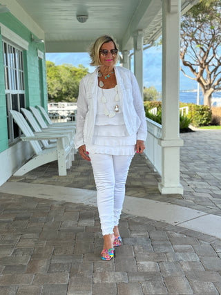 LULU-B SOUTH BEACH WHITE ANKLE JEAN