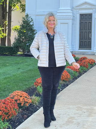 LULU-B SILVER FAUX FUR JACKET