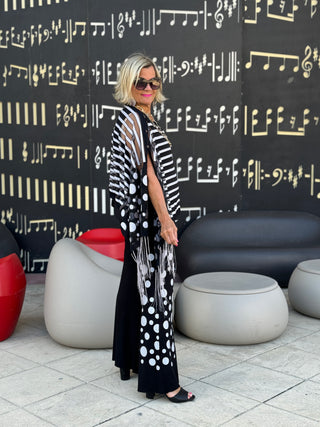 BLACK AND WHITE POKA DOT PALAZZO