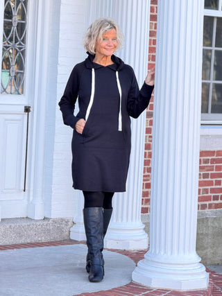 Lulu-b kangaroo pocket black scuba dress LULU-B