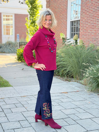 Women's Embroidered Pull On Ankle Jeans Cathys Place