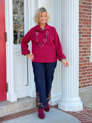 Women's Embroidered Pull On Ankle Jeans Cathys Place