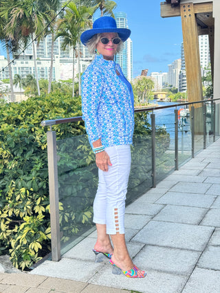 LULU B COASTAL BLOOM FULL ZIPPER JACKET