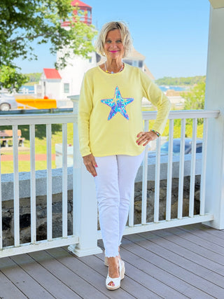 BEACH CLUB YELLOW STARFISH SWEATER LULU-B