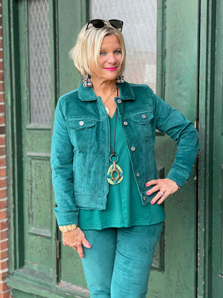 LULU-B EMERALD  VELOUR PANTS