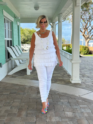 LULU-B SOUTH BEACH WHITE ANKLE JEAN