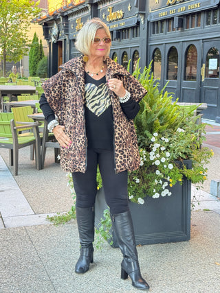 LEOPARD PUFFER  WITH POCKETS