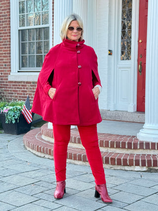 RED Womens Cape Poncho Coat