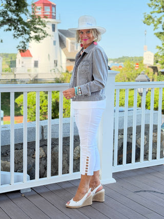 LULU B BLACK CHAMBRAY LINEN JACKET LULU-B