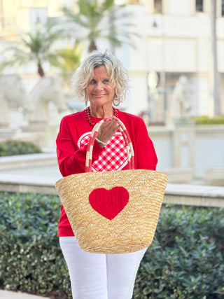 Gingham Heart Luxe Pullover