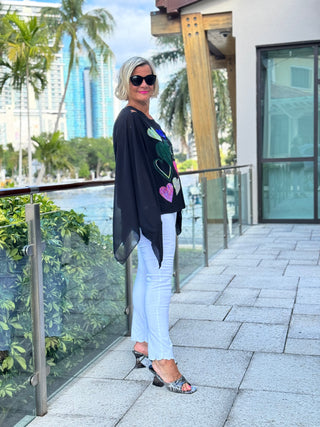SWAROVSKI CRYSTAL BLACK HEART TOP