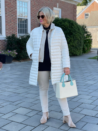 WINTER WHITE LONG PUFFER JACKET