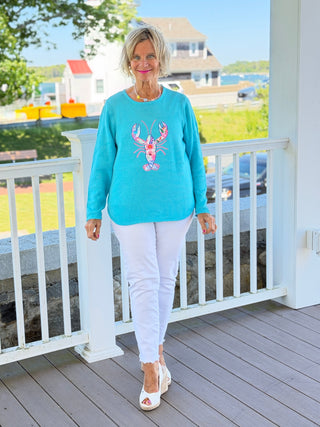 BEACH CLUB AQUA LOBSTER SWEATER Cathys Place
