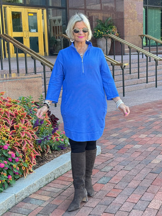 Lullu b half zipper Blu scuba dress
