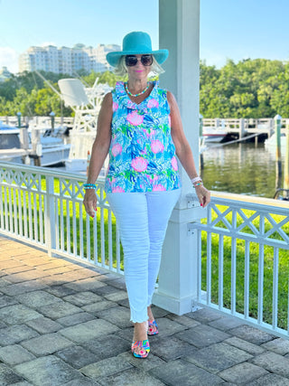 SEASHELL BEACH SLEEVELESS RUFFLE