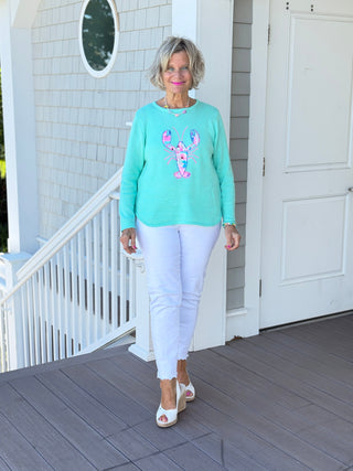 BEACH CLUB SEAFOAM LOBSTER SWEATER Cathys Place
