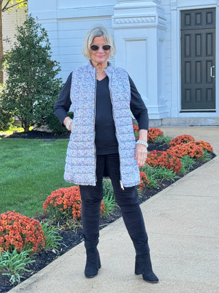 SAFARI BLACK AND BEIGE PUFFER VEST