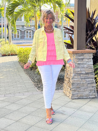 LULU-B CLEAR SHUNSHNE LINEN JACKET