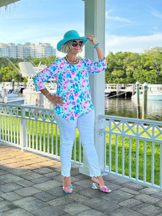 PINK PETALS ASYMMETRICAL TOP