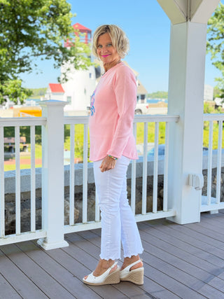 BEACH CLUB PINK CRAB SWEATER LULU-B